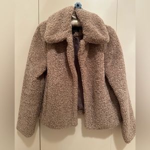 Banana republic textured faux fur jacket - S